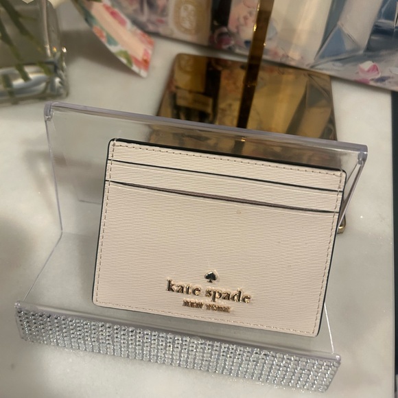 kate spade disney collab Handbags - Disney x kate spade Collab cream leather card case with gold logo NWOT